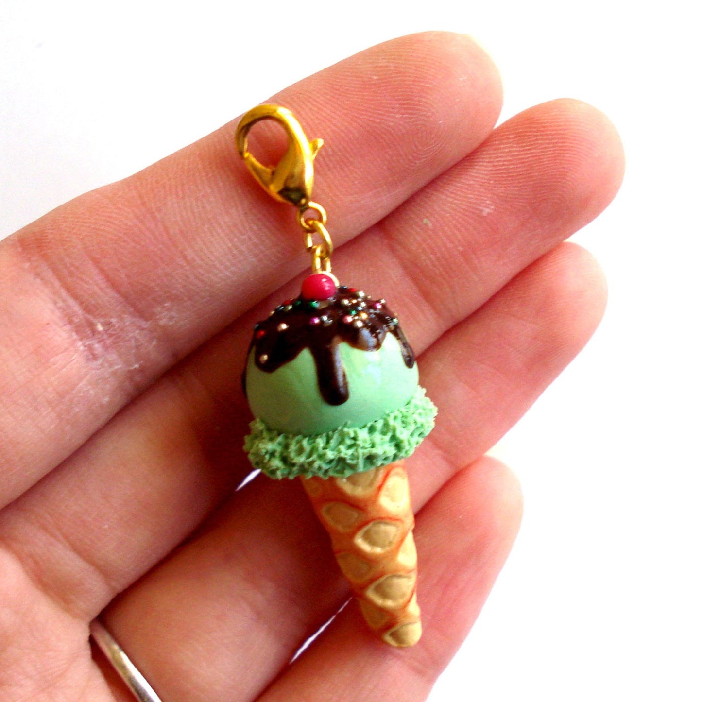 Fancy Ice Cream Cone Charm - More Colors available