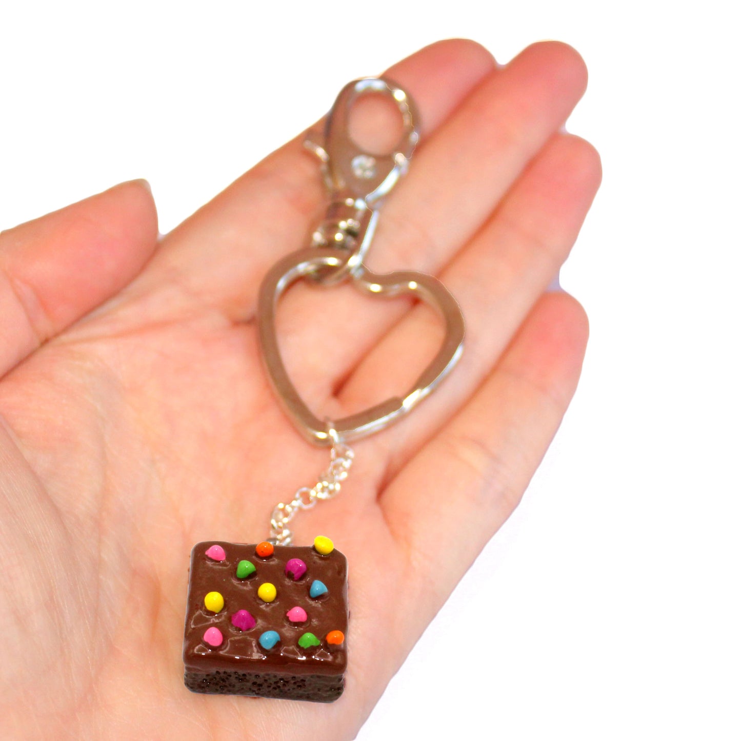 Rainbow Sprinkle Brownie Keychain -Fatally Feminine Designs