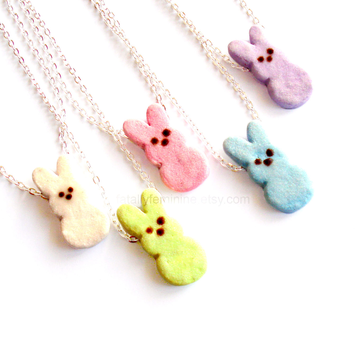 Marshmallow Bunny Chain Necklace