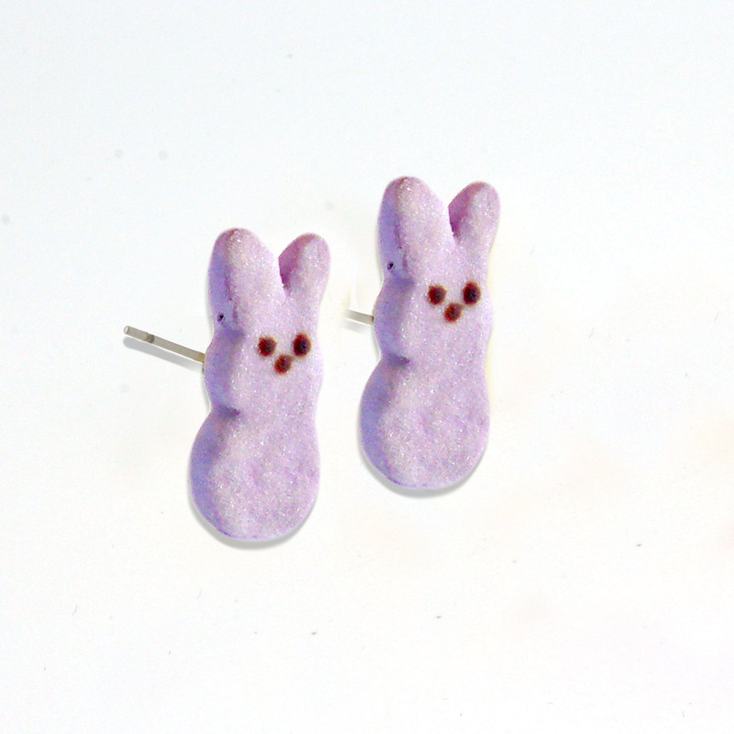 Marshmallow Bunny Stud Earrings - Hypoallergenic Steel - Fatally Feminine Designs