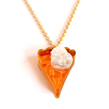 Load image into Gallery viewer, Pumpkin Pie Necklace Gold Cute Handmade Autumn Charm Jewelry for Woman

