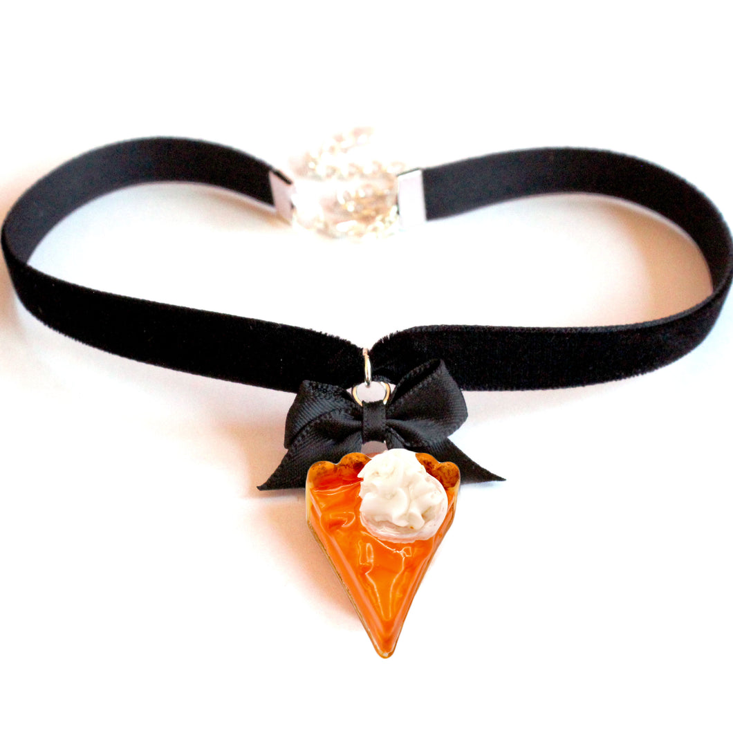 Pumpkin Pie Choker Necklace Cute Charm Jewelry for Woman Autumn
