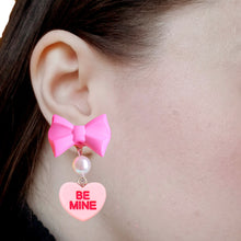 Load image into Gallery viewer, Candy Heart Earrings - Bow and Pearl
