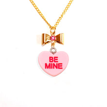 Load image into Gallery viewer, Conversation Candy Heart Necklace with Bow
