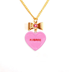 Custom Name Candy Heart Necklace - Fatally Feminine Designs