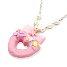 Load image into Gallery viewer, Heart Donut Pendant Necklace - Gold or Silver - Fatally Feminine Designs
